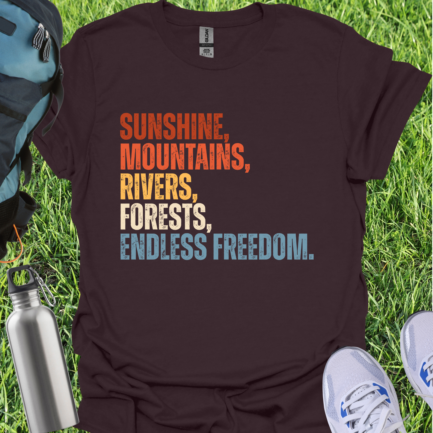 Sunshine Mountains Rivers Forests Endless Freedom