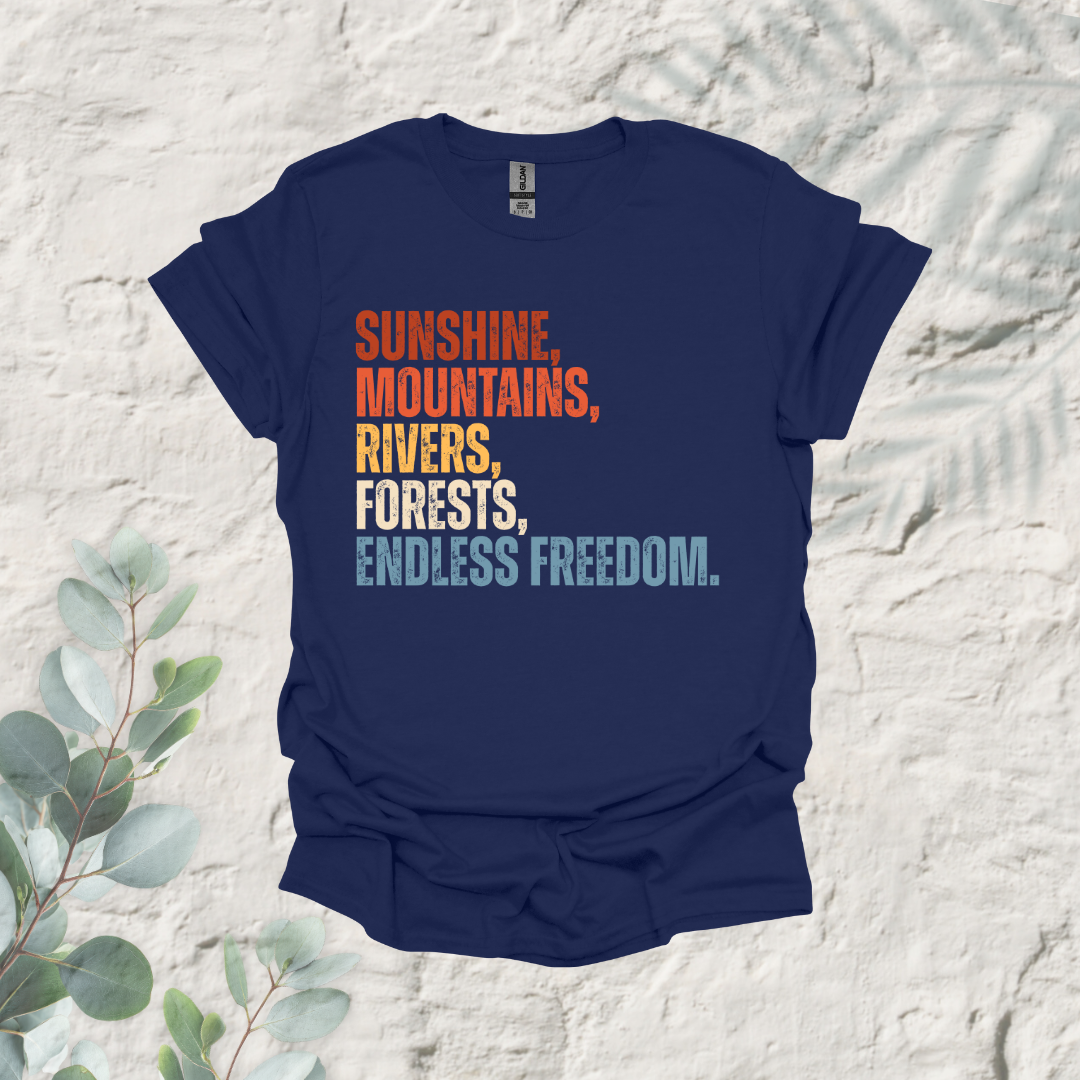 Sunshine Mountains Rivers Forests Endless Freedom