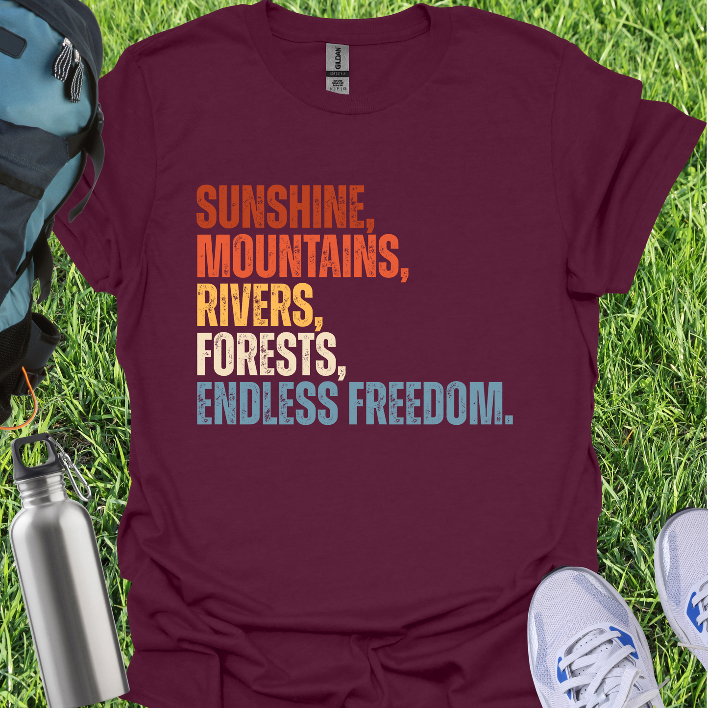 Sunshine Mountains Rivers Forests Endless Freedom