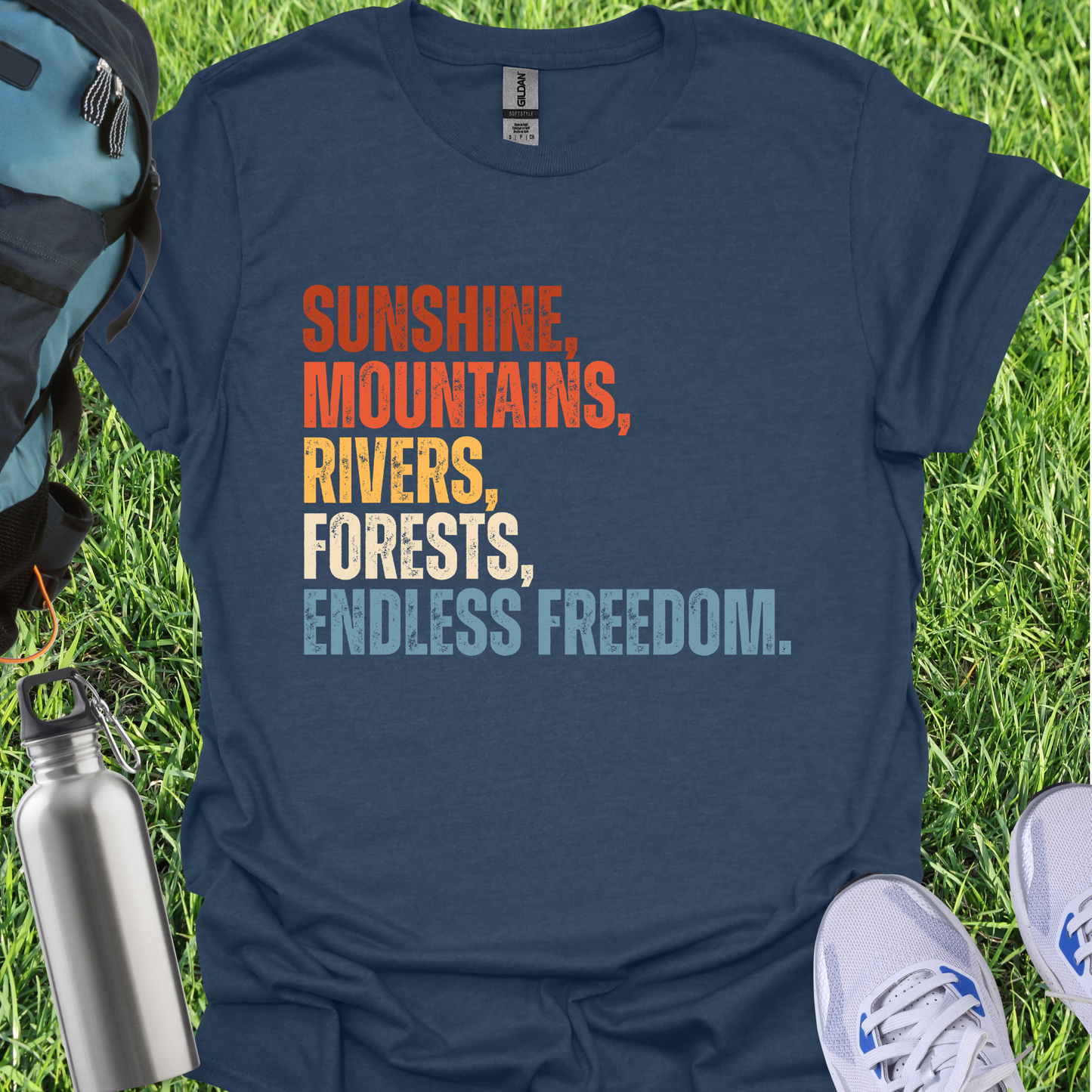Sunshine Mountains Rivers Forests Endless Freedom