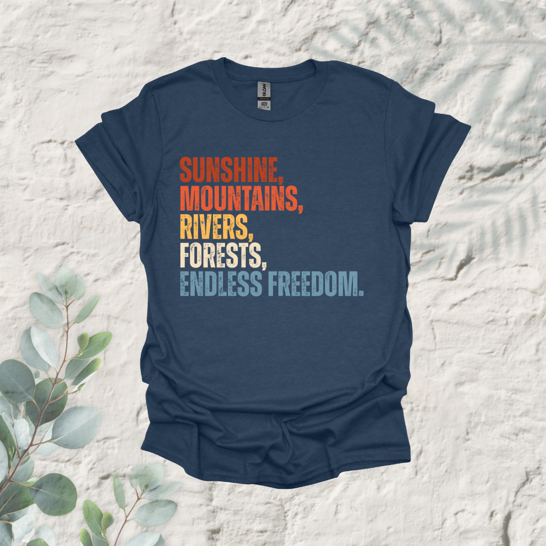 Sunshine Mountains Rivers Forests Endless Freedom